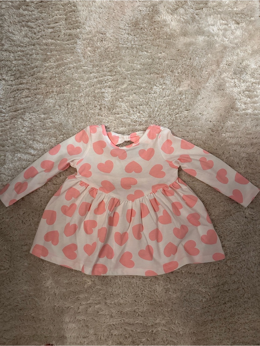 The Children's Place Pink Heart Print Long-Sleeve Dress
